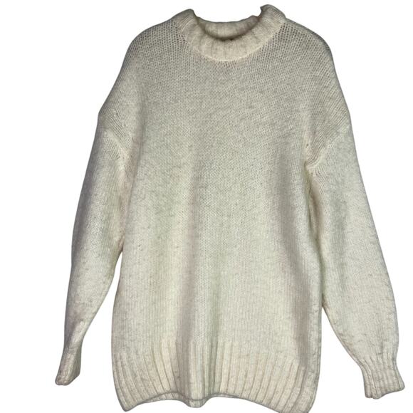 Urban Outfitters Sweater Womens SP Cream Oversized Pull Up Knit - Picture 1 of 14